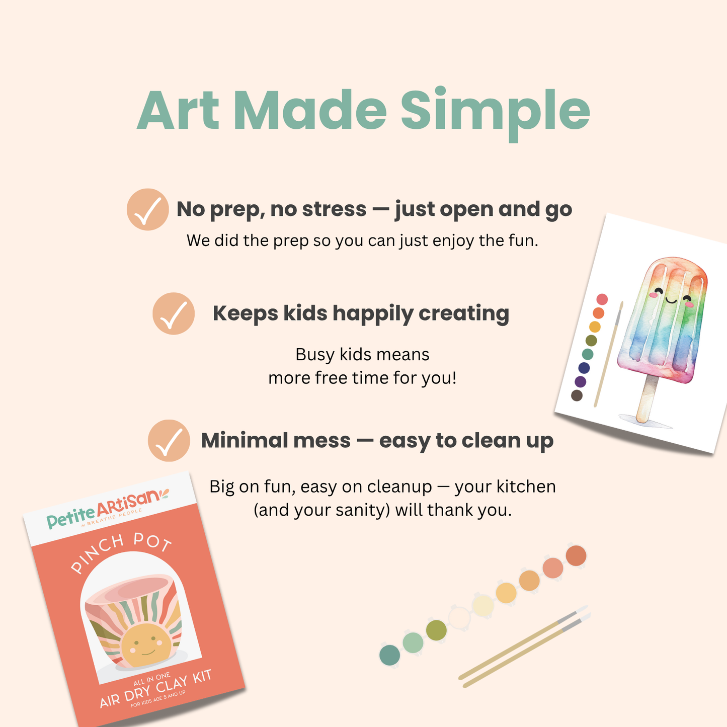Deluxe Kids Clay Kit Air Dry Pottery Kit All in One Beginner