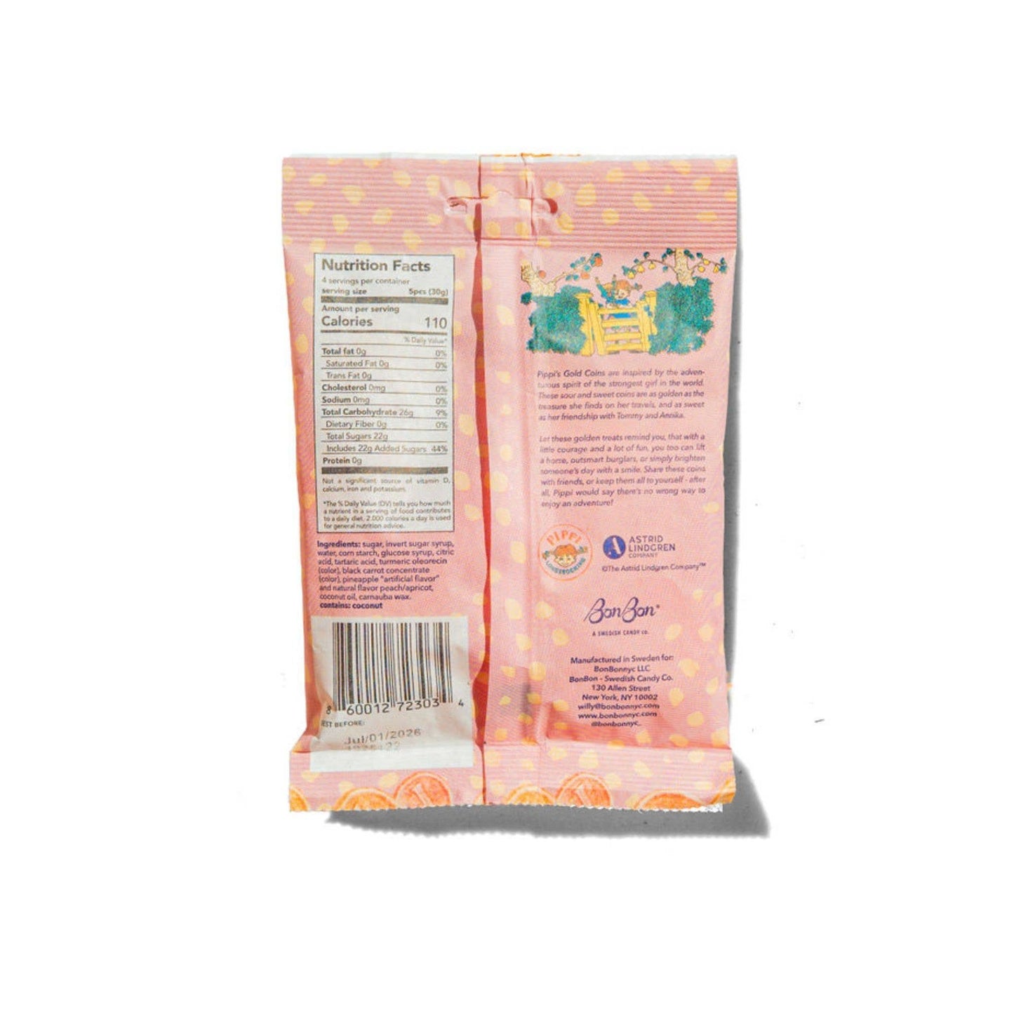 Pippi Longstocking Gold Coins - Swedish Candy 4.2oz (120g)