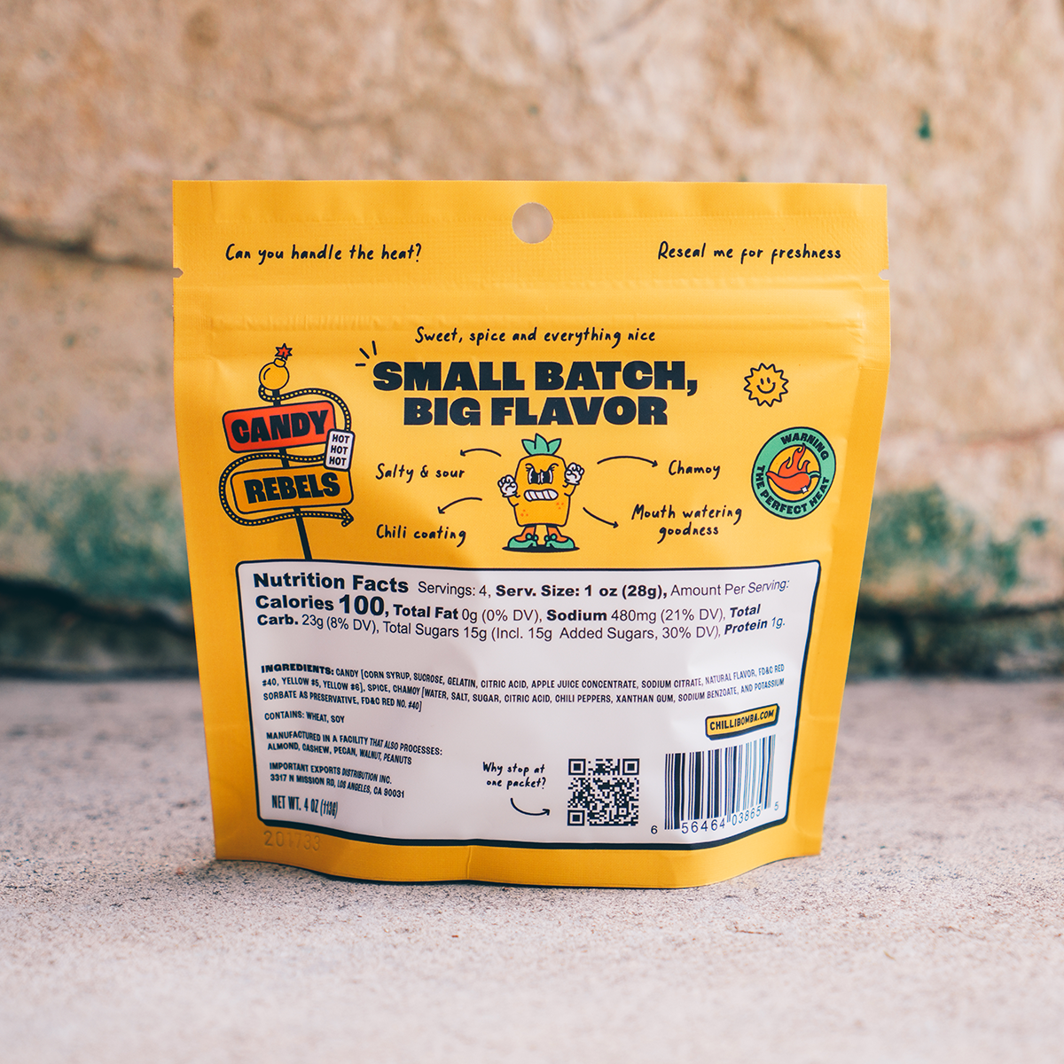 Chilli Bomba Pineapple Belts Chamoy Candy - 4oz