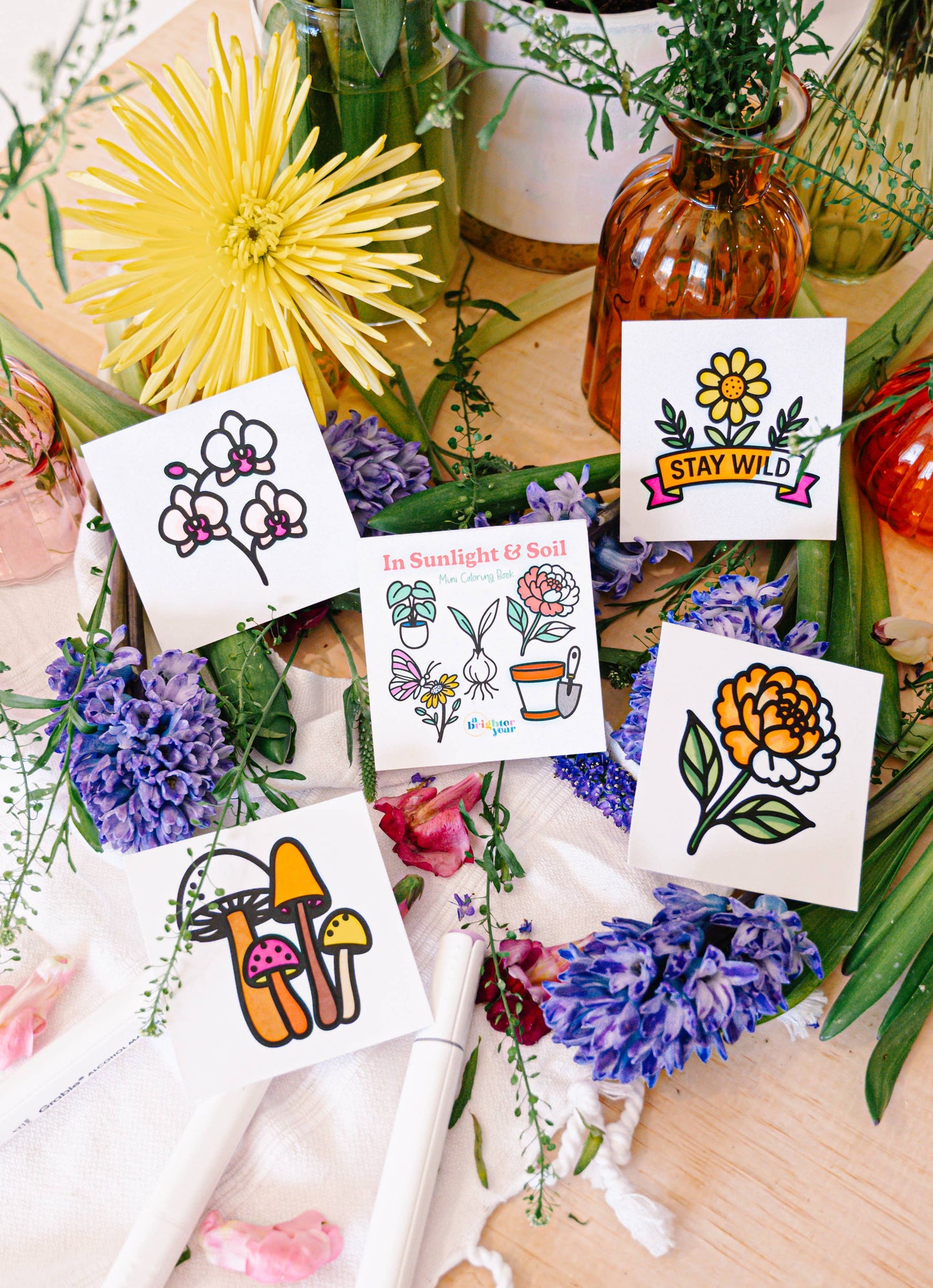 In Sunlight & Soil Mini Coloring Book - Plant & Garden Theme