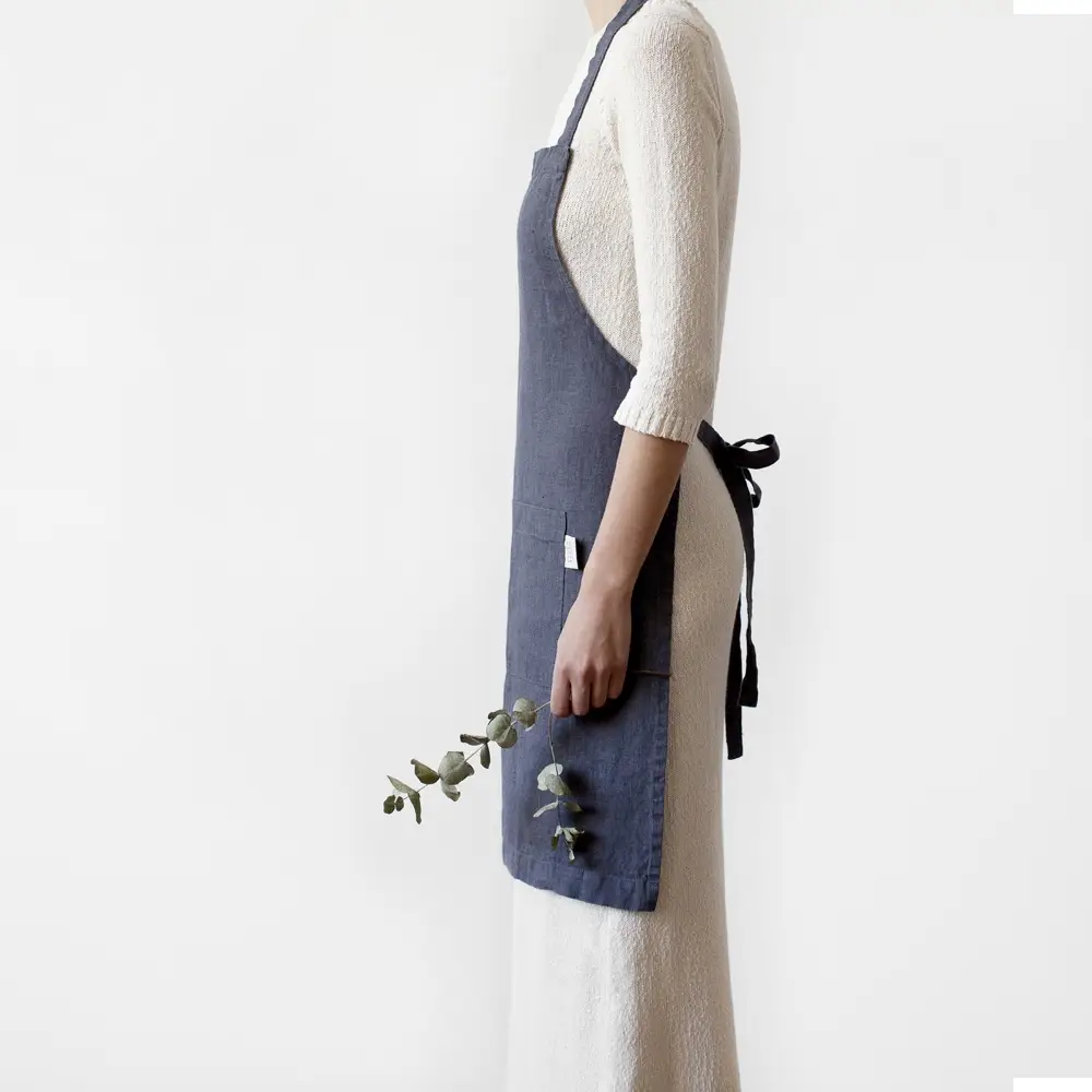 Dark Grey Linen Daily Apron