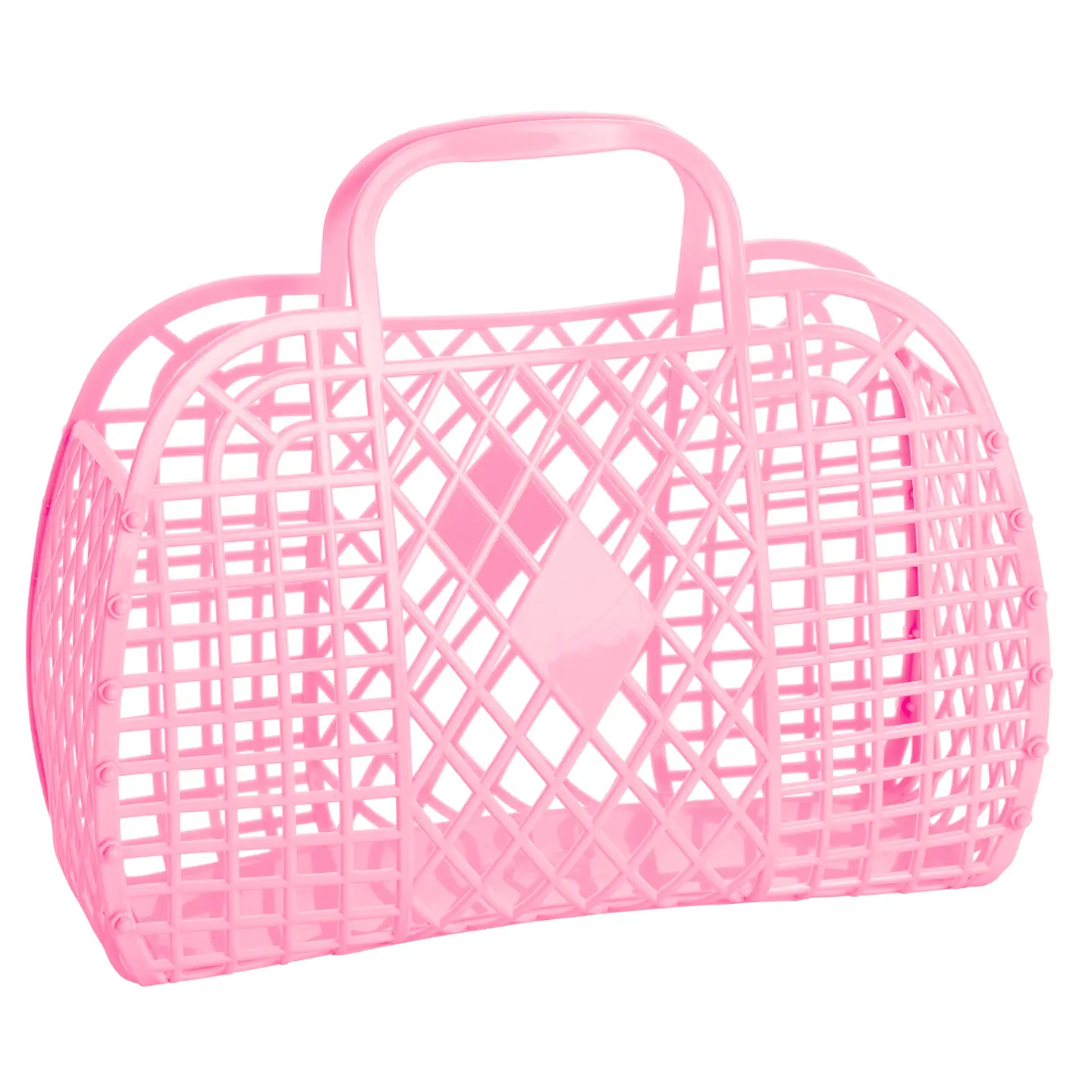 Retro Basket-Large Bubblegum Pink