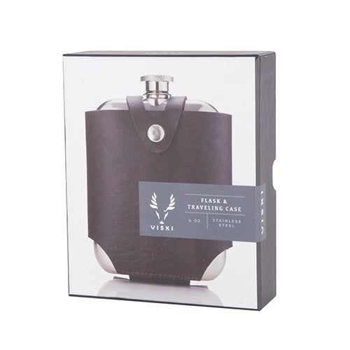 Stainless SteelFlask and Traveling Case