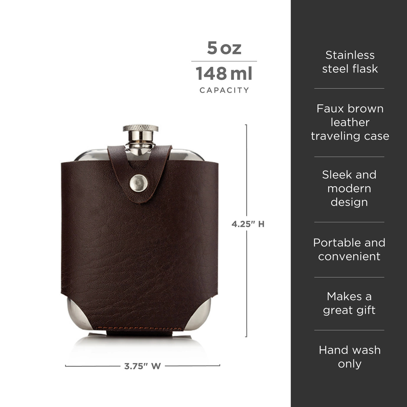 Stainless SteelFlask and Traveling Case