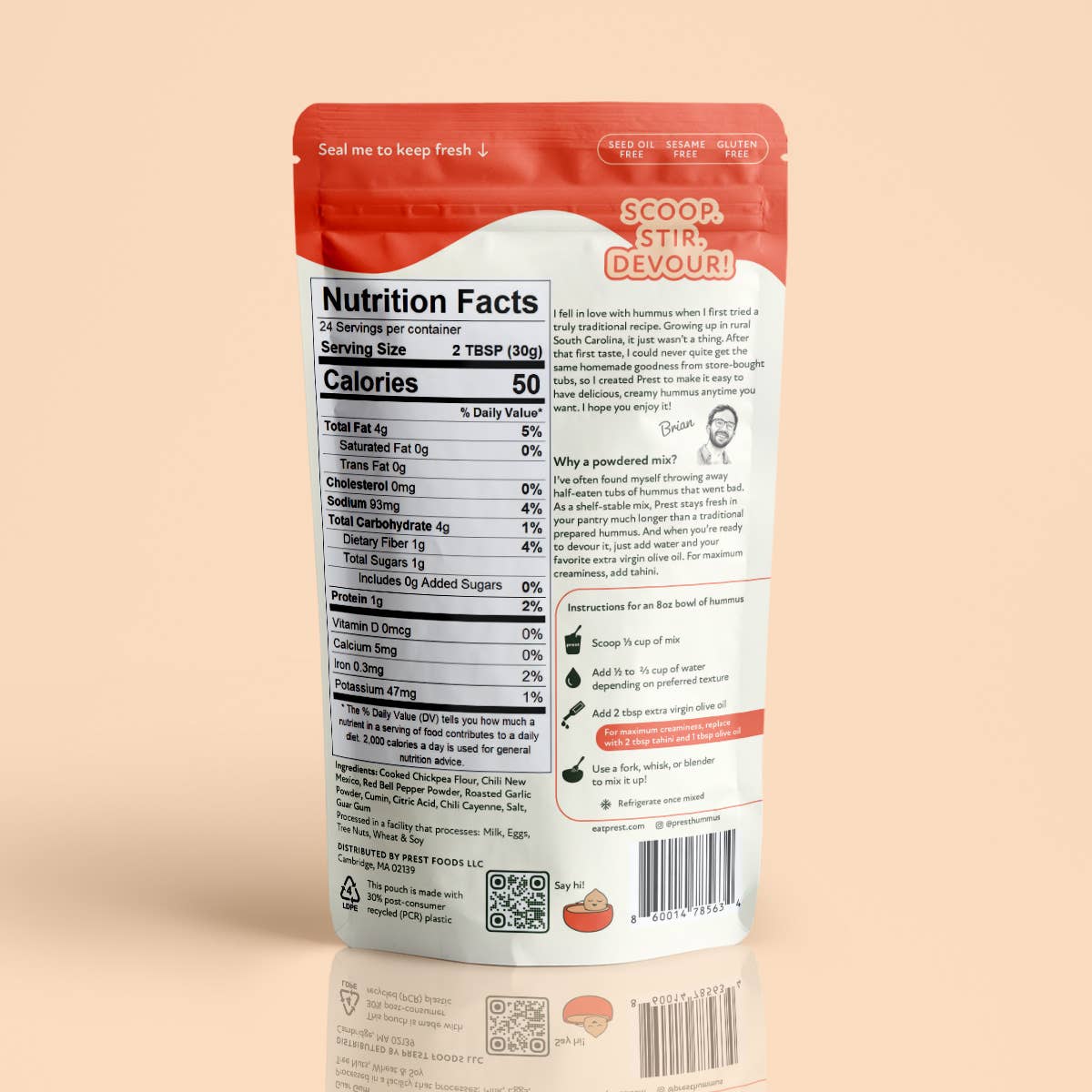 Spicy Harissa Red Pepper Shelf-Stable Hummus Mix