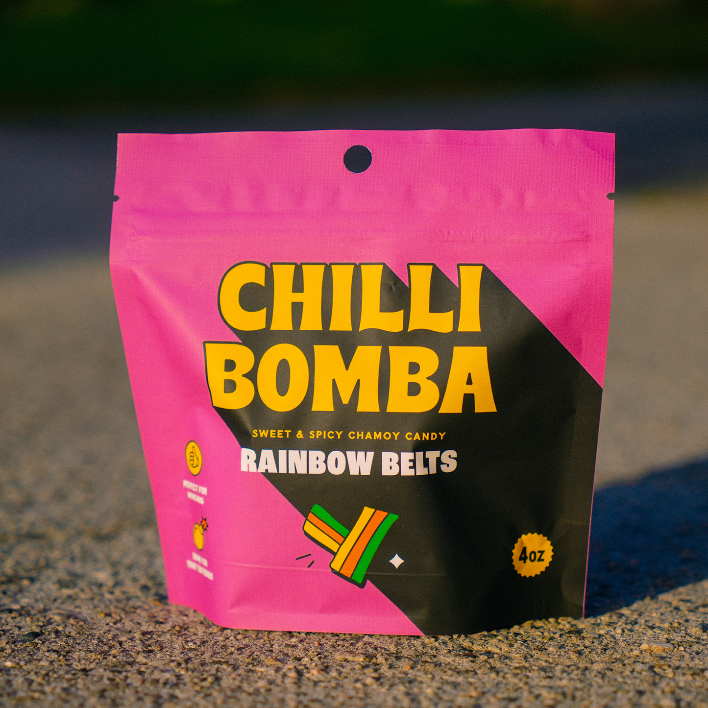 Chilli Bomba Rainbow Belts Chamoy Candy 4oz