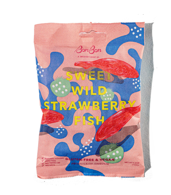 Sweet Wild Strawberry Fish - Swedish Candy 5.2oz (150g)