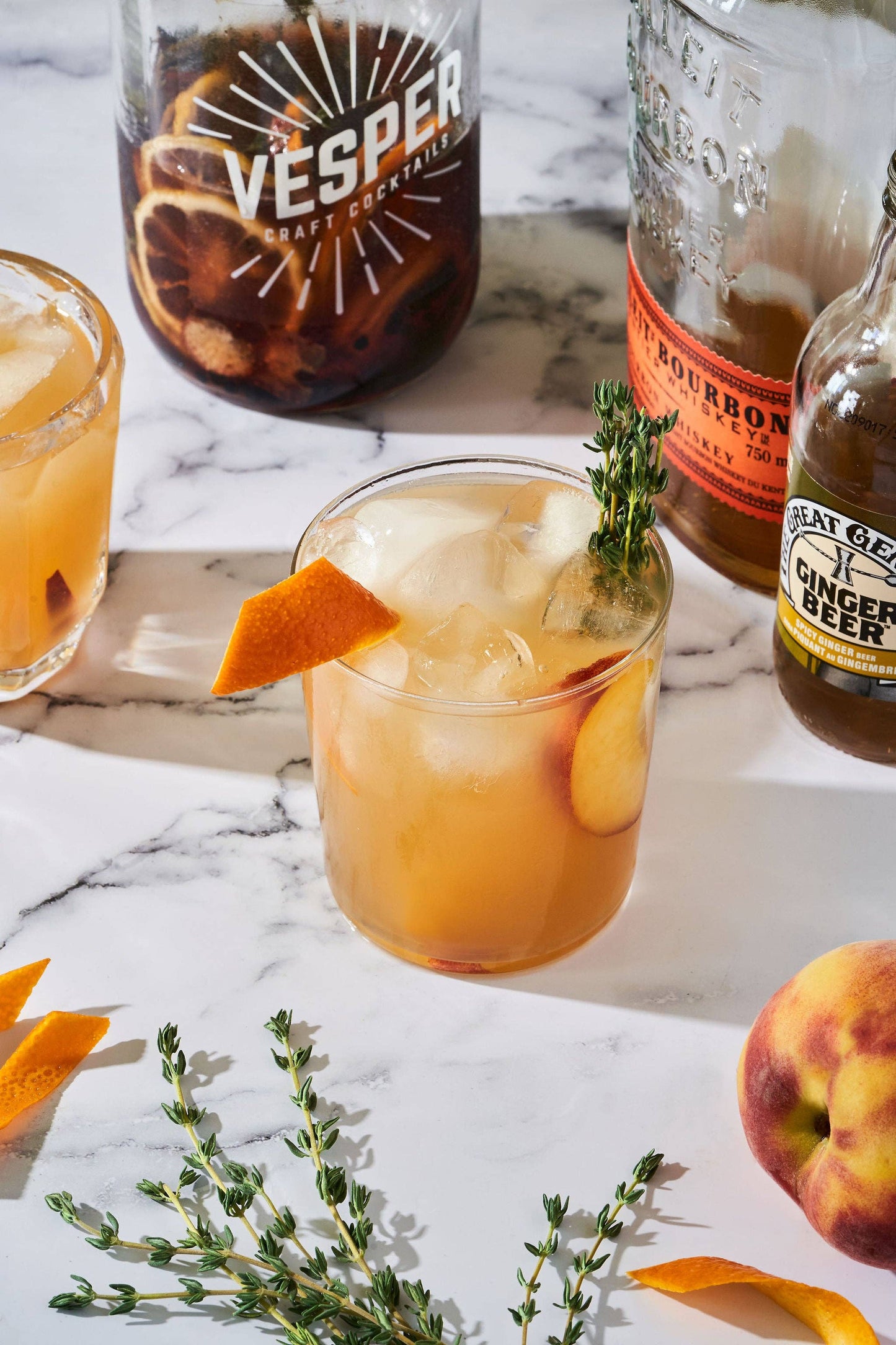Bourbon Peach Smash - 32 oz Cocktail / Mocktail Mixer