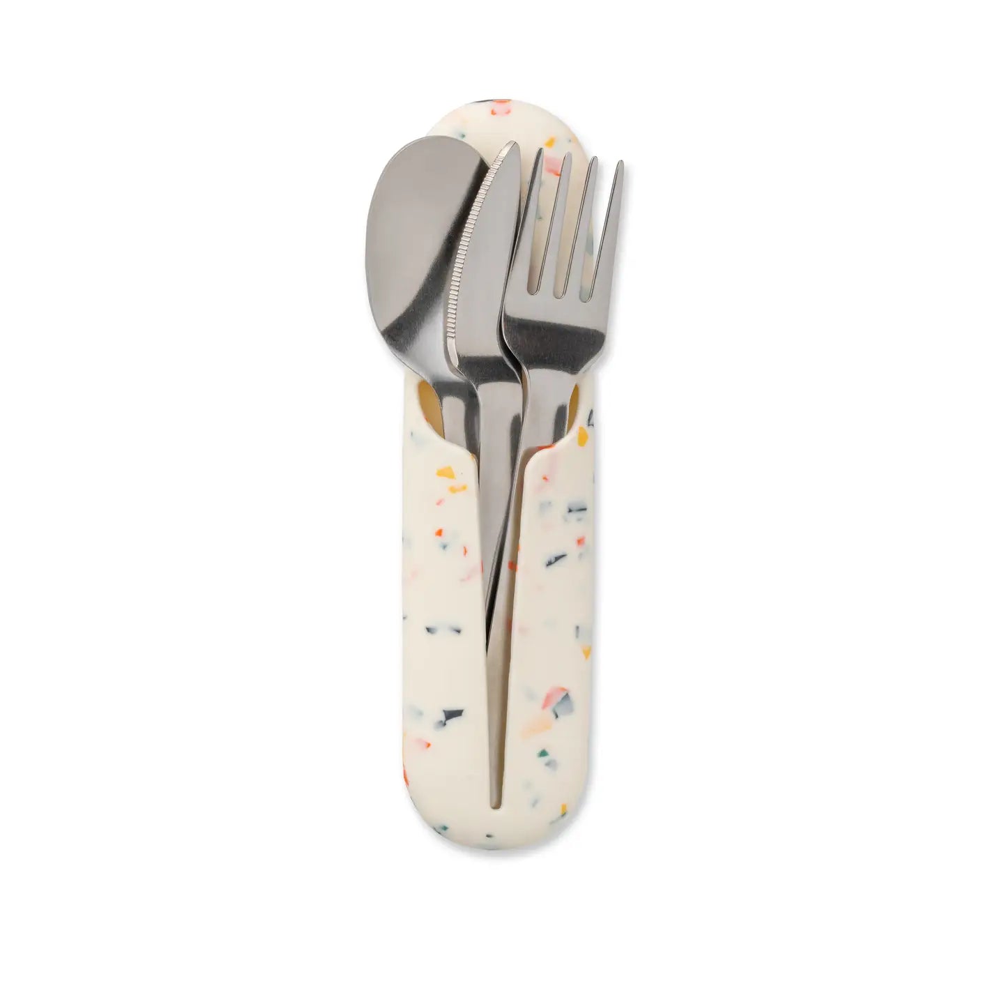 Stainless Steel Utensil Set - Terrazzo Cream