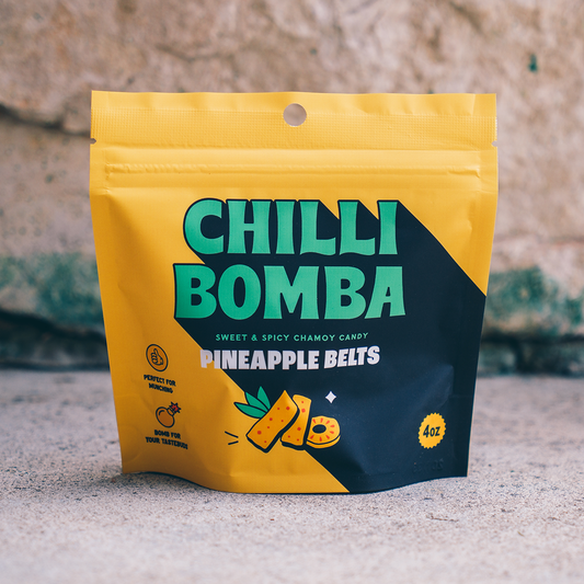 Chilli Bomba Pineapple Belts Chamoy Candy - 4oz