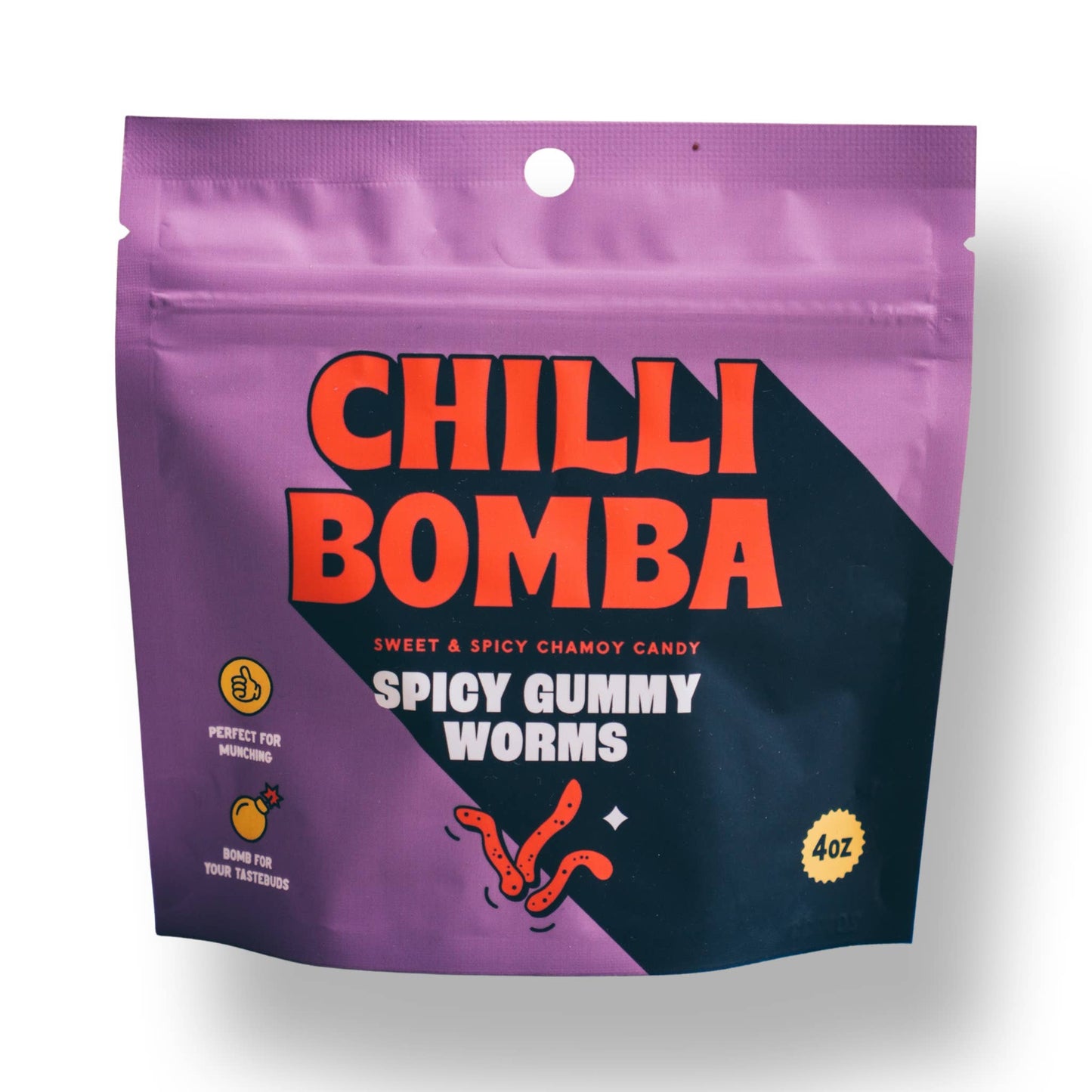 Chilli Bomba Spicy Gummy Worms Chili Chamoy Candy 4oz