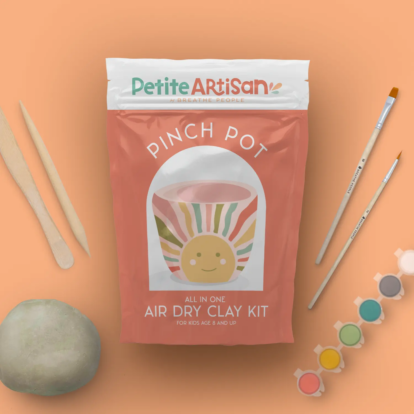 Kids Air Dry Clay Kit All in One Pottery Kit- Pinch Pot