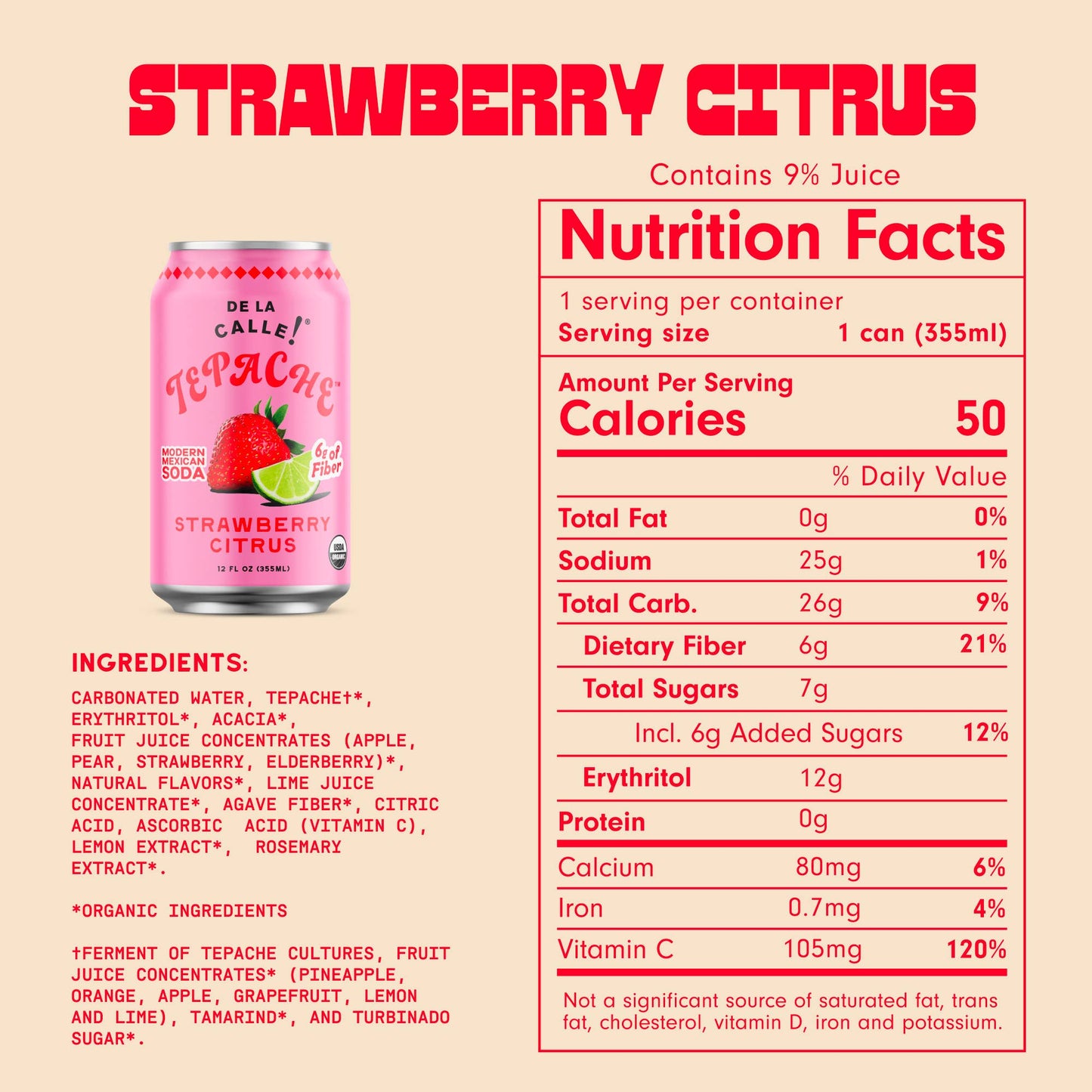 De La Calle Strawberry Citrus Tepache