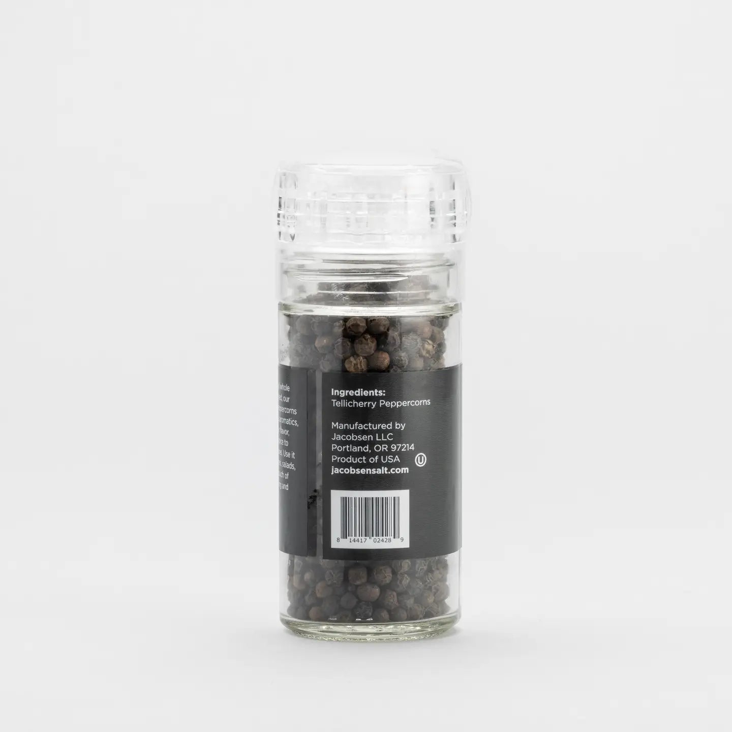 Tellicherry Peppercorn Grinder - Glass Pepper Grinder