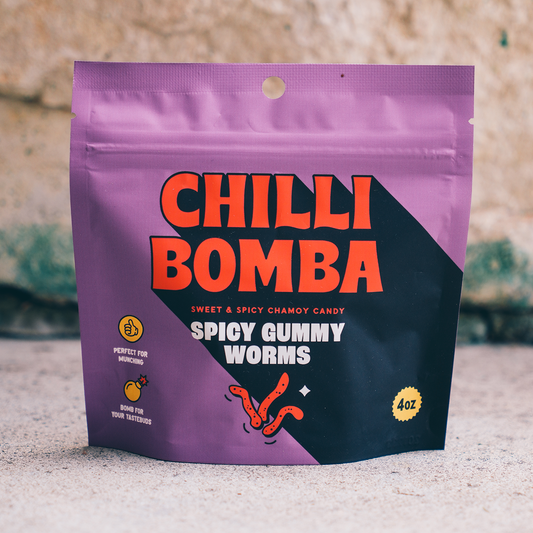 Chilli Bomba Spicy Gummy Worms Chili Chamoy Candy 4oz