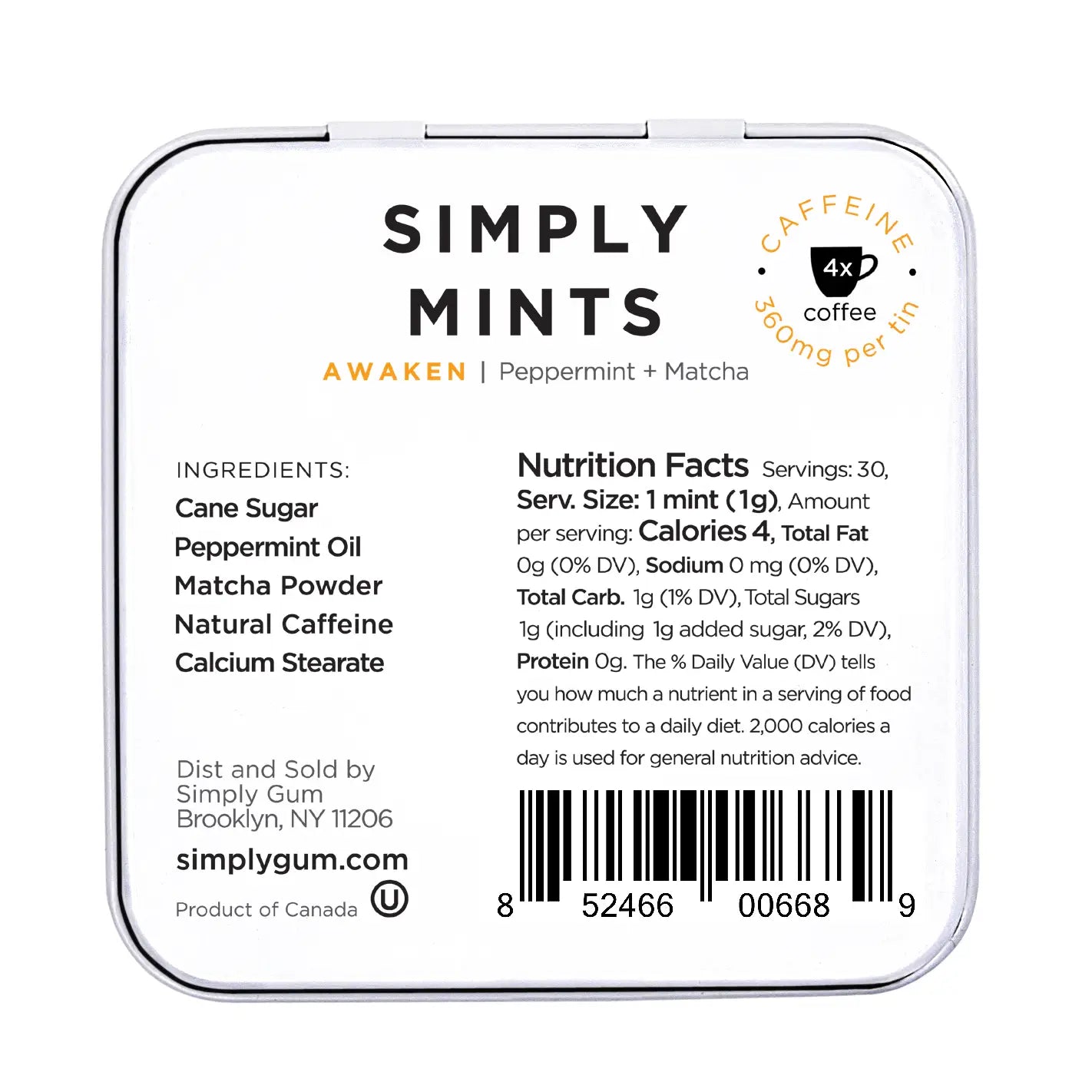 Simply Mints: Awaken (Caffeine Mints)