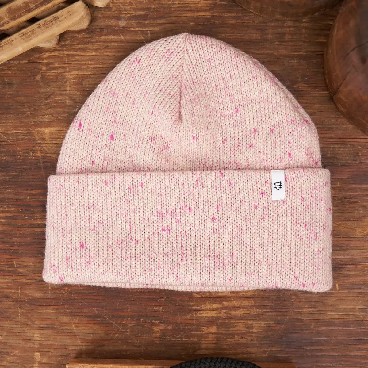 Cherry Blossom Tweed Ragg Wool Beanie