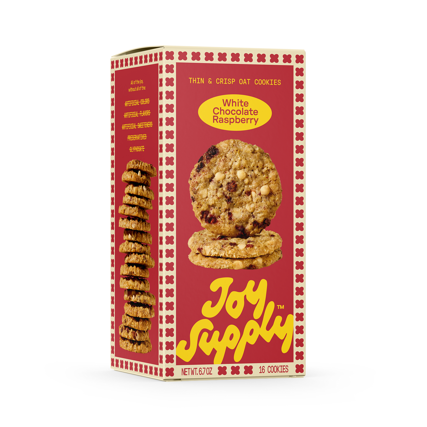 Thin & Crisp Oat Cookies, White Chocolate Raspberry