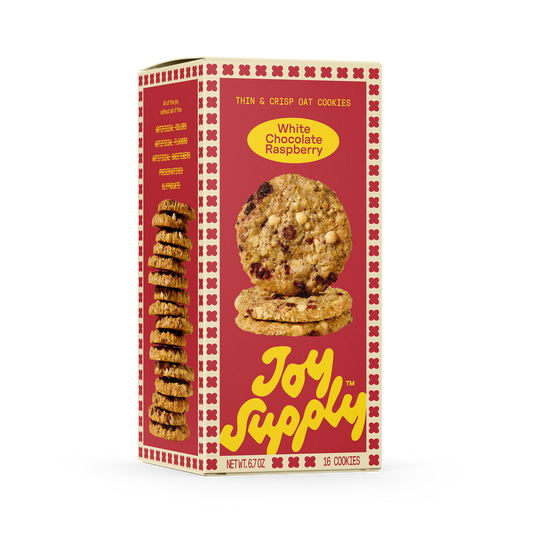 Thin & Crisp Oat Cookies, White Chocolate Raspberry