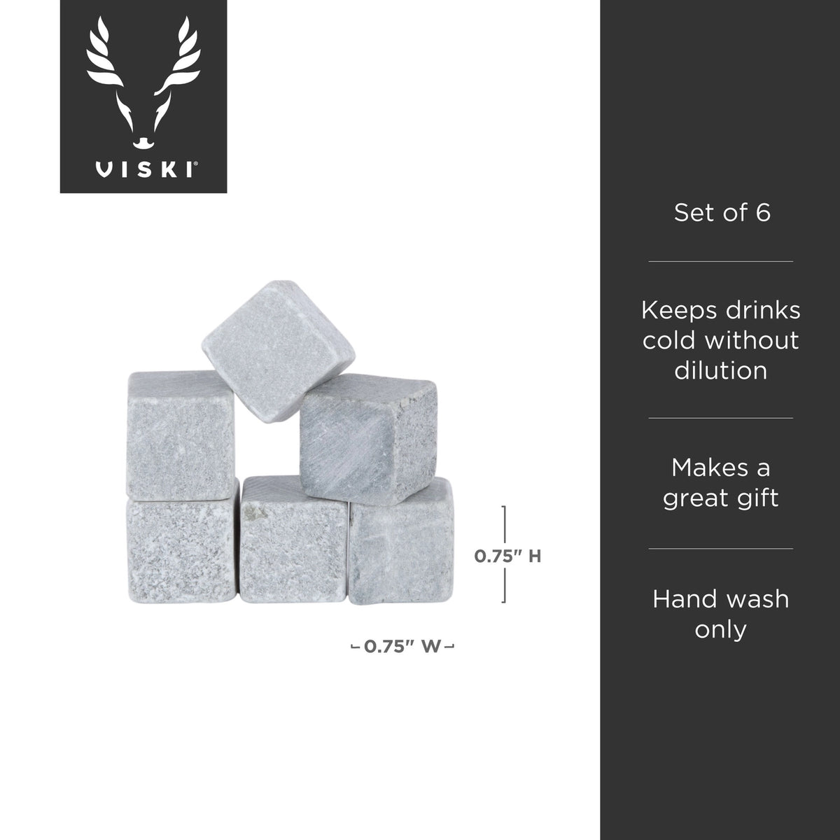 Glacier Rocks® Small Soapstone Whiskey Cubes - Set of 6 – Winston's General