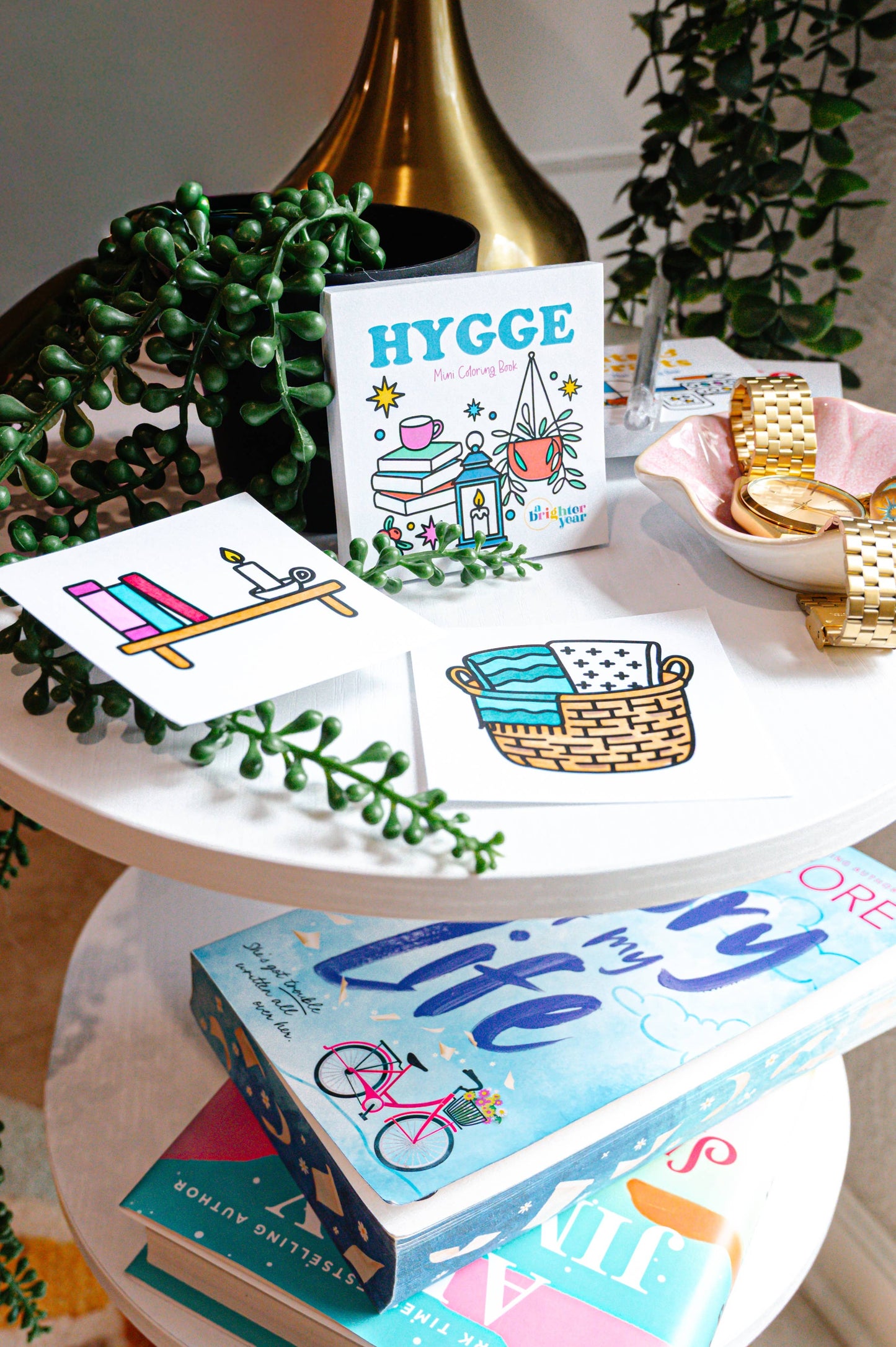 Hygge Mini Coloring Book - Cozy Bookish Themed Coloring Book