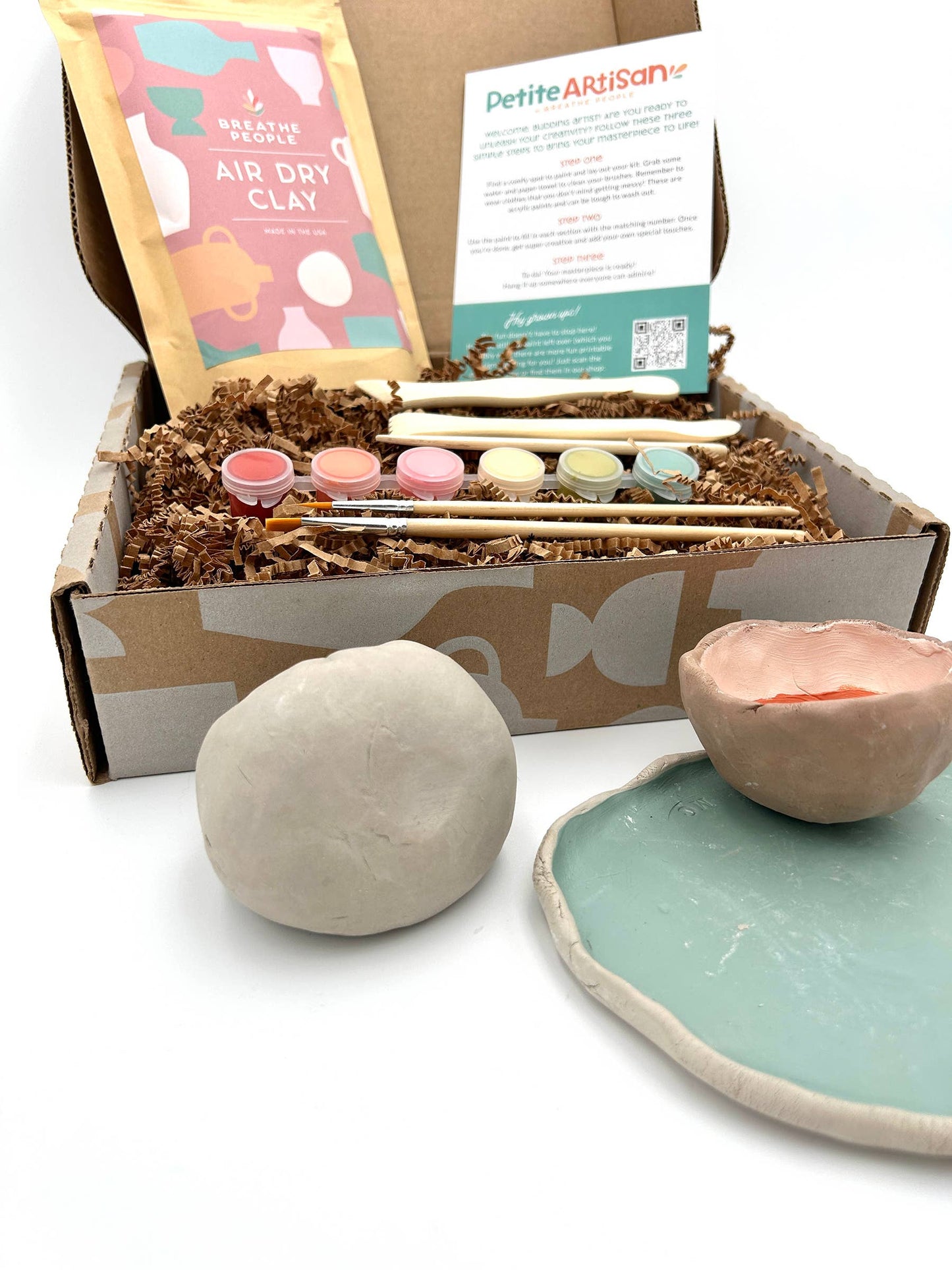 Deluxe Kids Clay Kit Air Dry Pottery Kit All in One Beginner