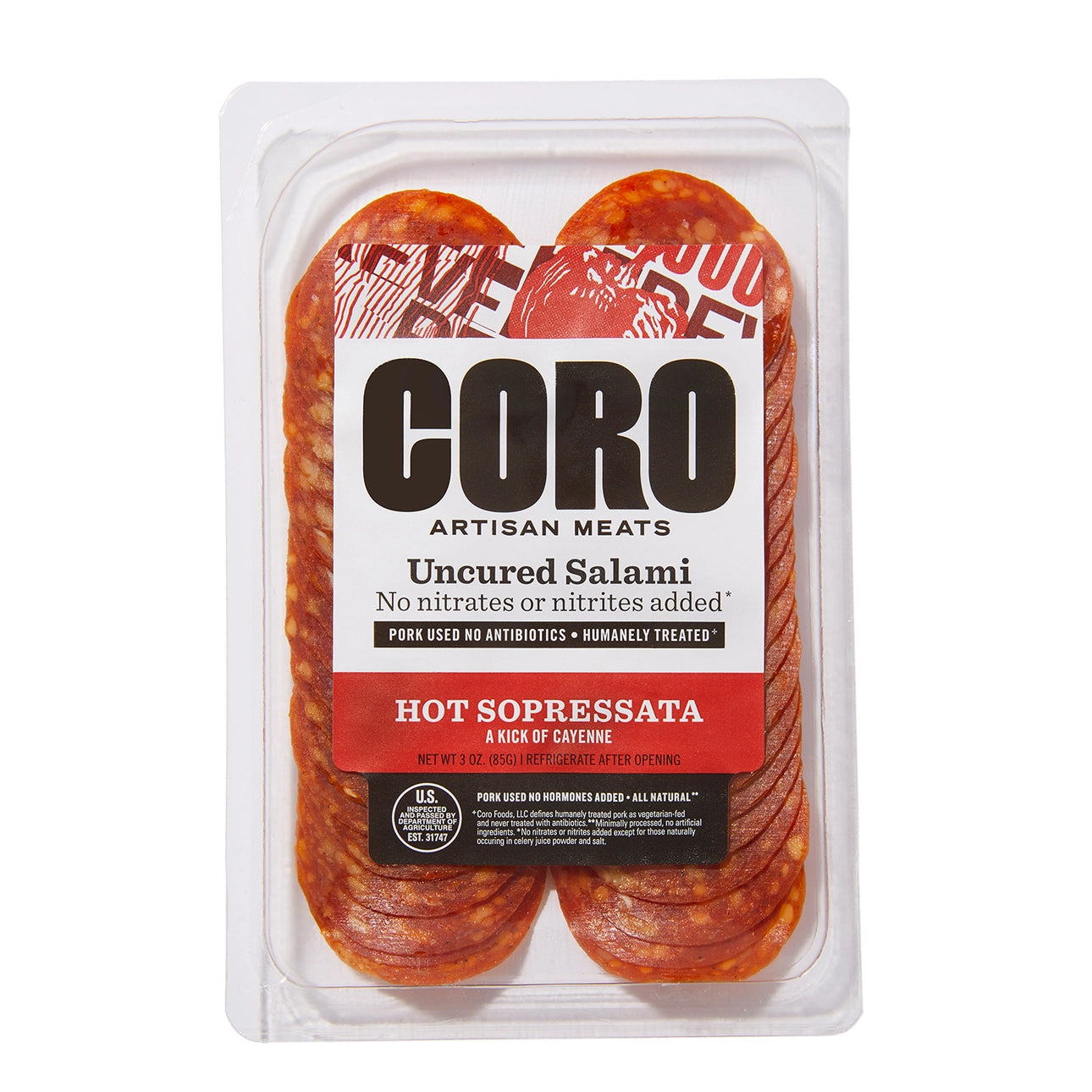 Sliced Pack - Uncured Hot Sopressata