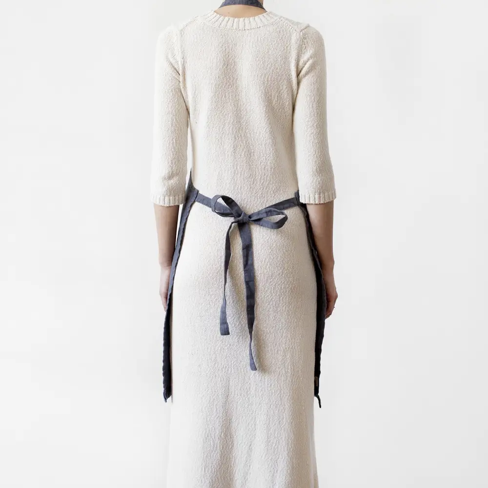 Dark Grey Linen Daily Apron