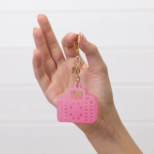 Itty Bitty Bag Charm-Retro Neon Pink