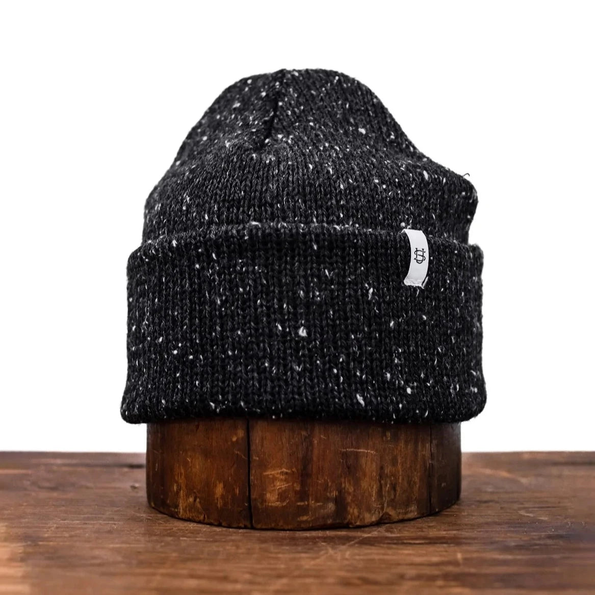 Black Tweed Ragg Wool Beanie