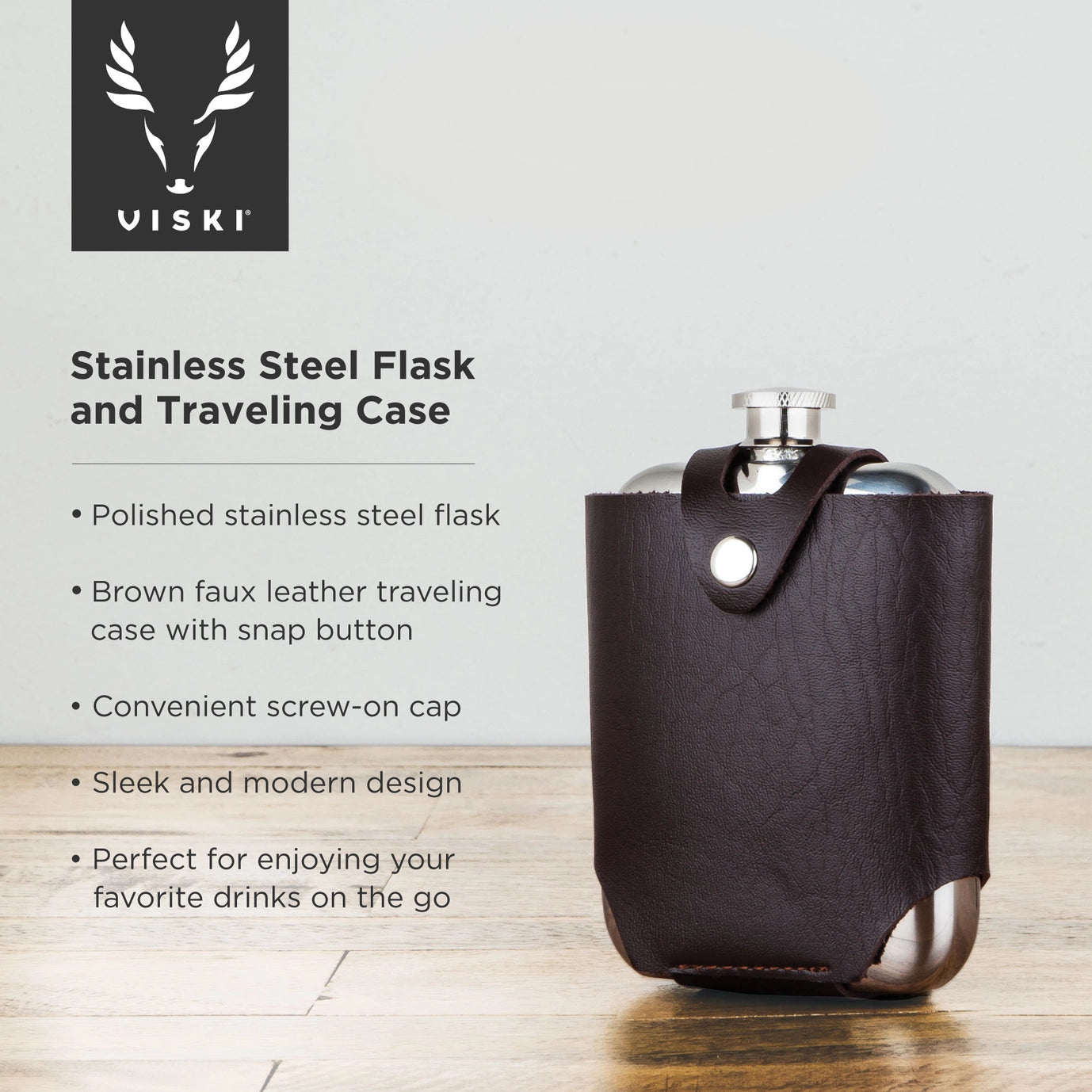 Stainless SteelFlask and Traveling Case