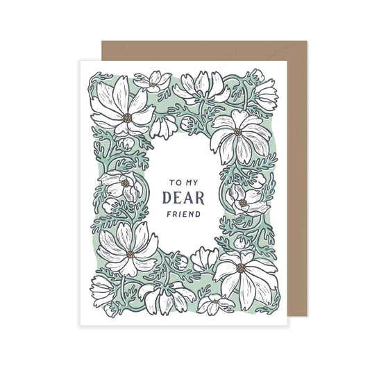 To My Dear Friend Card - Cosmo Floral Friendship Card