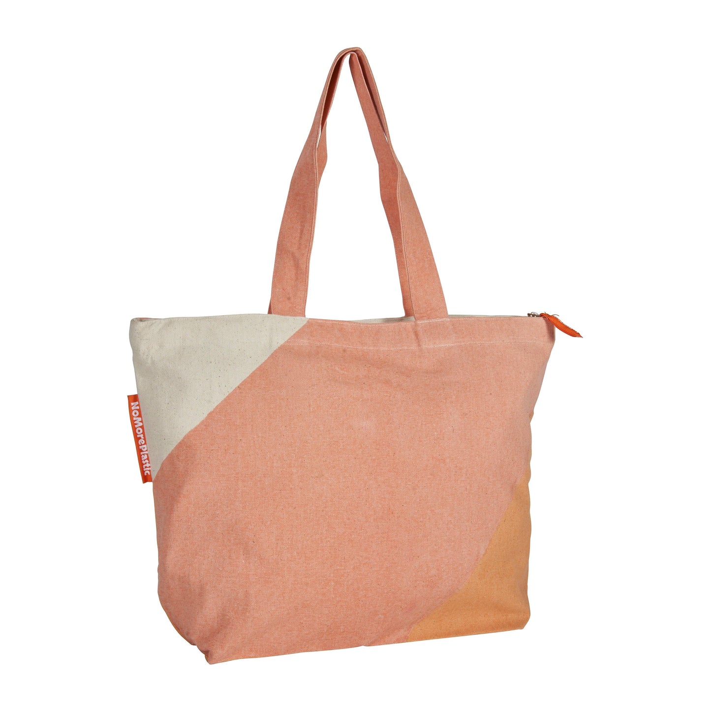 Shopper van gerecycled bedlinnen - Salmon Pink