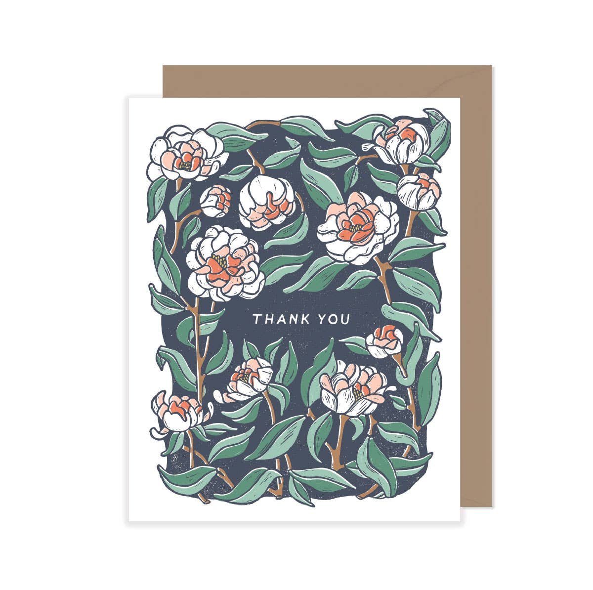 Thank You Card - Coral Charm Peony Plastic Free Card