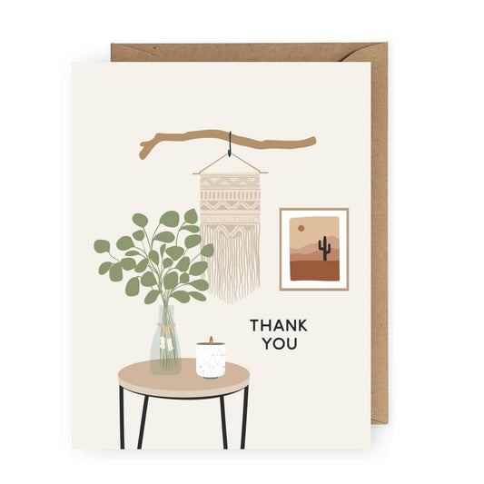 Boho Macrame Thank You Greeting Card